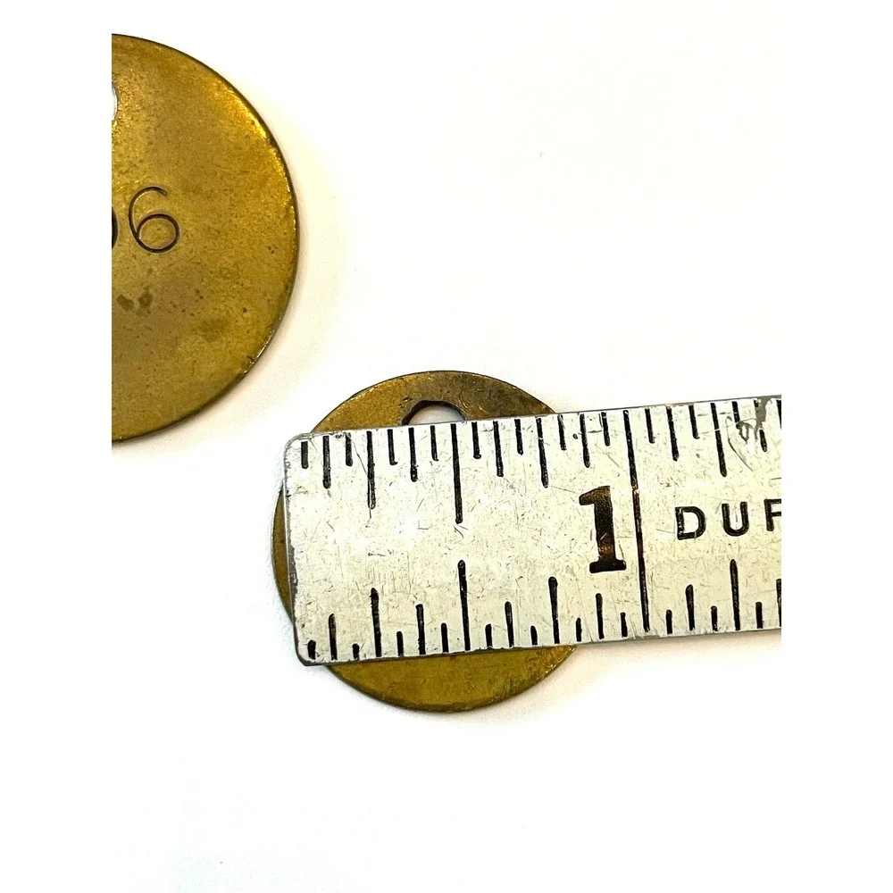 Vintage Brass Number Tags - Set of 2‎ - Stamped E 206